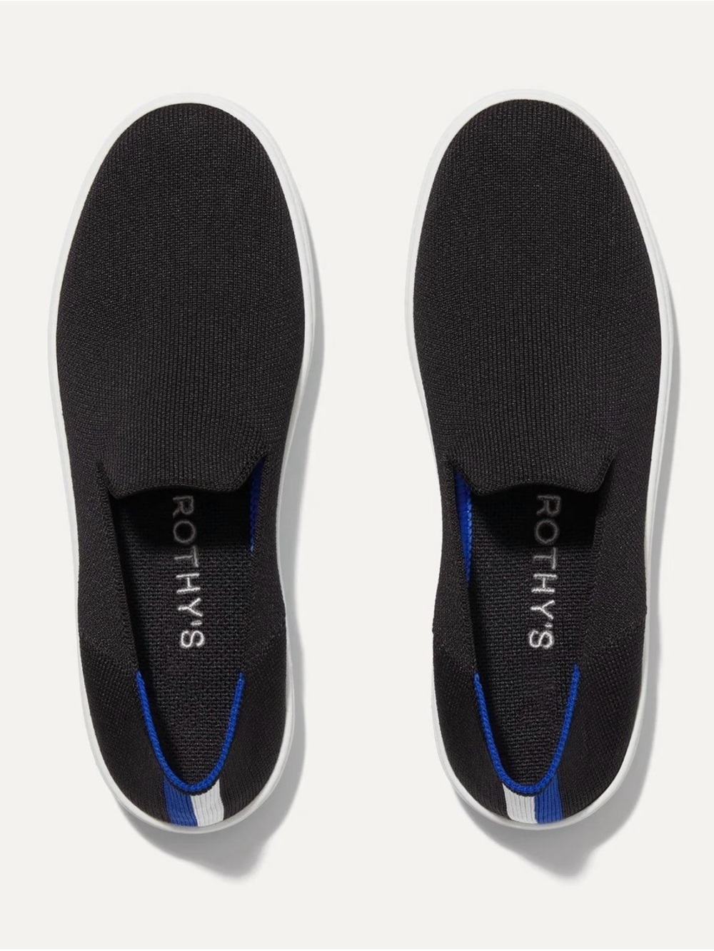 Rothy's The Original Black Slip-On Sneaker in Black 8.5